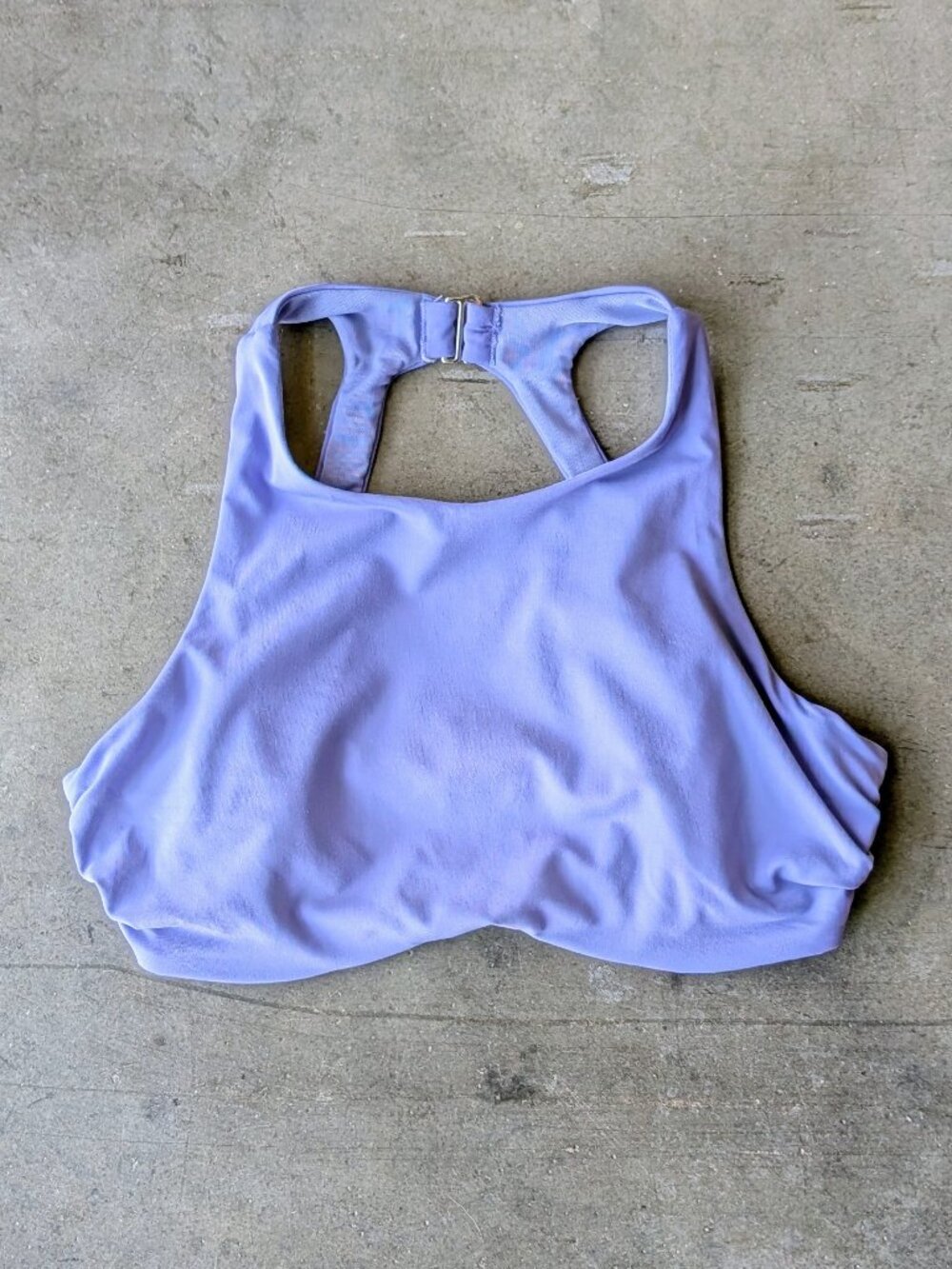 Athleta Maldives Bra Cup High Neck Bikini Top Purple Swimsuit Beach size 34B/C